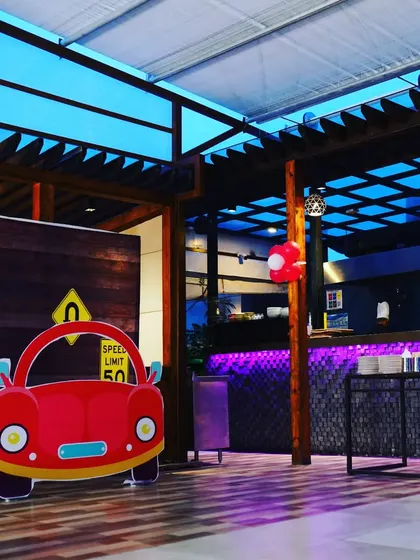 We even decorated the entrance for Tansh's car-themed party with fun cutouts to welcome guests.