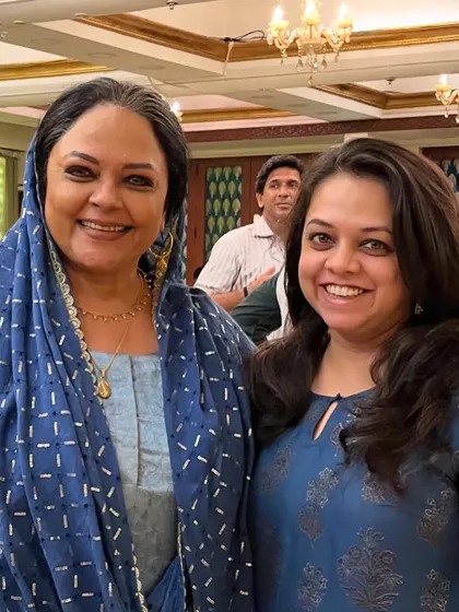 A behind-the-scenes photo with the legendary actress Tanvi Azmi on the set of the web series 'Dil Dosti Dilemma'. It was a pleasure to choreograph for such a seasoned artist.