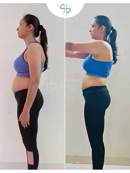 A 3 kg weight loss and significant inch loss over 6 months. This client learned to push beyond her limits safely and effectively, gaining strength and self-confidence.