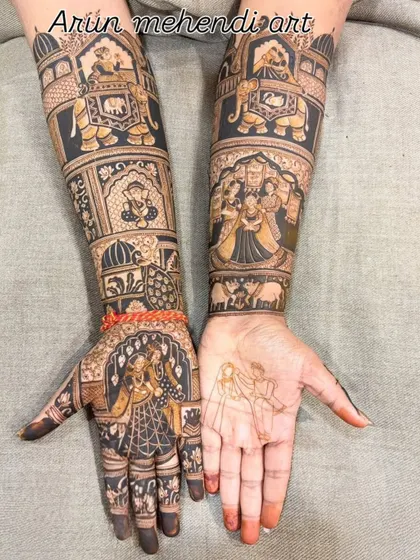 A duplicate of image 89, showing a work in progress with one hand complete and the other sketched.