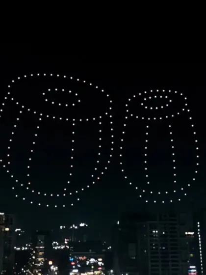 An aerial formation of tablas, the traditional Indian drums, created for the Ballimaaraan concert. This visual celebrated the rhythmic heart of Piyush Mishra's music.