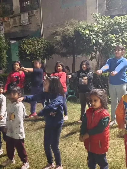 A group of children learning basic blocking techniques. These foundational skills are essential for building their martial arts journey.