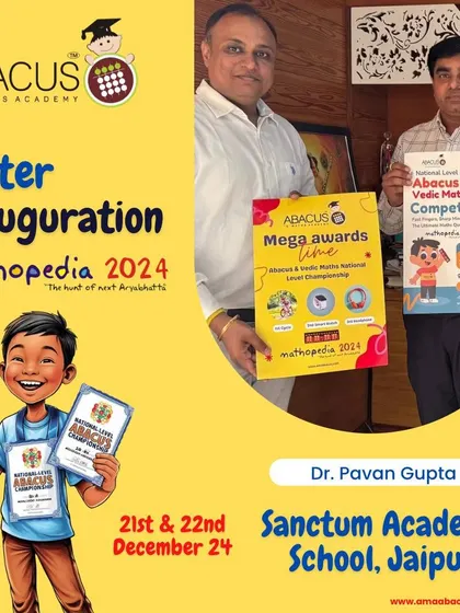 Dr. Pavan Gupta of Sanctum Academy School, Jaipur, supporting the launch of Mathopedia 2024.