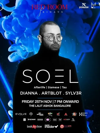 The main poster for the event with Soel, showing my name alongside a major international techno artist.