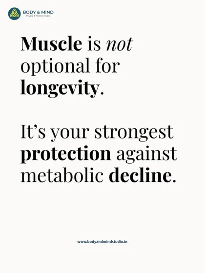 "Muscle is not optional for longevity." This statement underscores the importance of strength training for healthy aging. Muscle is your strongest protection against metabolic decline, a key focus in my practice.