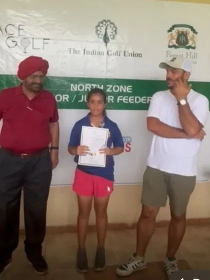 With my student Aaradhya Rawat after she won the IGU Feeder at Forest Hill Golf Club in Chandigarh with a solid score of even par.