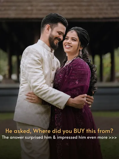 He asked where she bought her stunning lehenga, and the answer surprised and impressed him. This couple's pre-wedding shoot captures the joy of a smart, stylish choice.