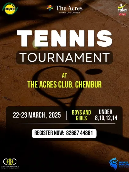 The shadow of a racquet on a clay court signals the start of a new tournament. Join us in March for our next youth competition at The Acres Club.
