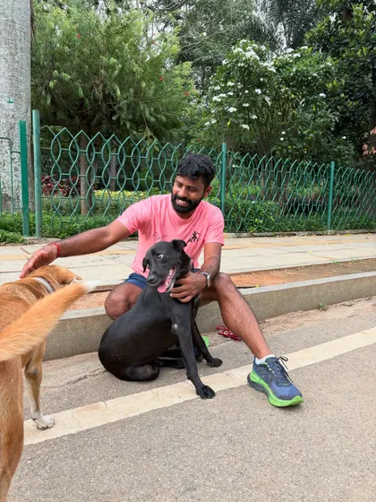 Surrounded by my furry friends after a speed interval session. They are the best cool-down partners.