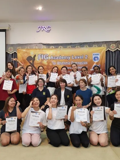 A group photo with all the amazing coaches at the FIG Level 2 Academy in Bangkok. The global gymnastics community is a constant source of inspiration.