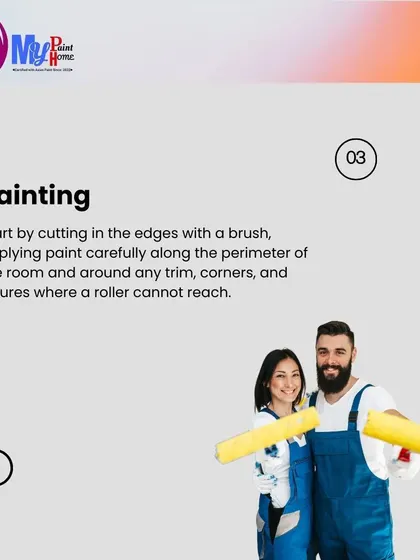 Step 3: Painting. Once the primer is dry, I begin painting. I start by carefully cutting in the edges with a brush before using a roller for the large surfaces to get a smooth, professional look.