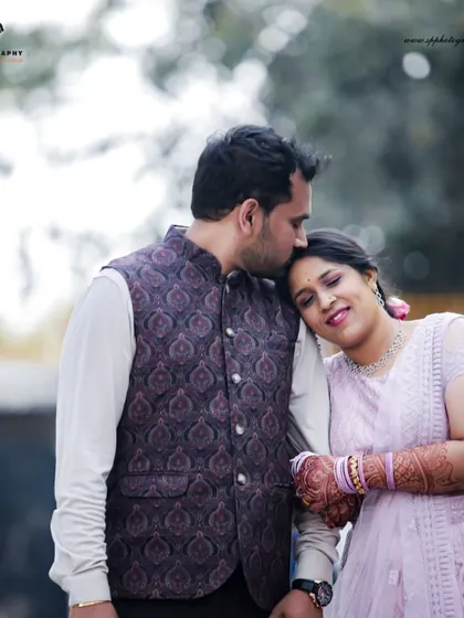 A gentle and affectionate portrait of the couple. These quiet, intimate shots are a beautiful contrast to the high energy of the reception party.