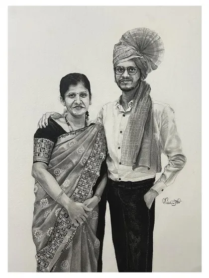 Sometimes, the simplicity of a pencil sketch captures the most emotion. This hand-drawn graphite portrait of a mother and son was a special commission, focusing on their expressions and connection. This style is perfect for a classic, timeless piece of art.