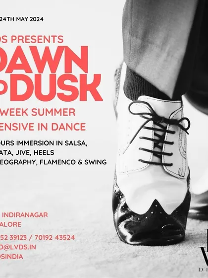 Announcing another edition of our 'Dawn to Dusk' summer festival. This 2-week, 60-hour intensive is perfect for dancers looking to immerse themselves in Salsa, Bachata, Jive, Heels, Flamenco, and Swing.