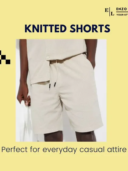 Knitted shorts offer a unique texture and supreme comfort for everyday casual wear. They are a great way to add a subtle point of interest to a simple t-shirt and sneakers combination.
