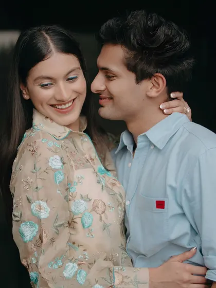 A candid moment of shared laughter and affection. Our goal is to capture the genuine connection that makes each couple's story beautiful and unique.