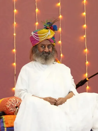 A portrait of me during my birthday celebrations. The greatest gift is to see so many people on the path of knowledge, service, and devotion.