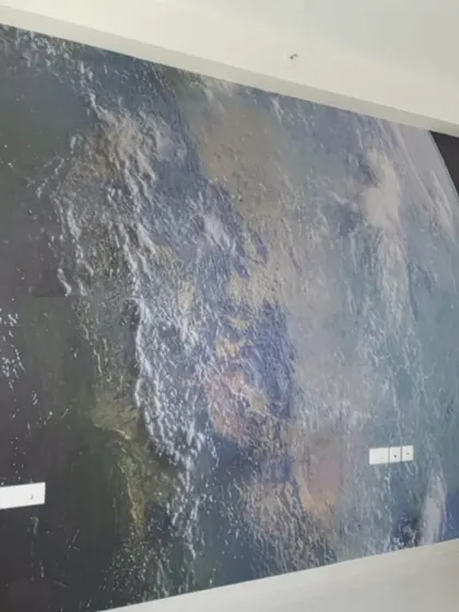Make a worldly statement with this incredible mural of planet Earth as seen from space. This awe-inspiring design is perfect for a modern office or educational institution, offering a unique and global perspective.