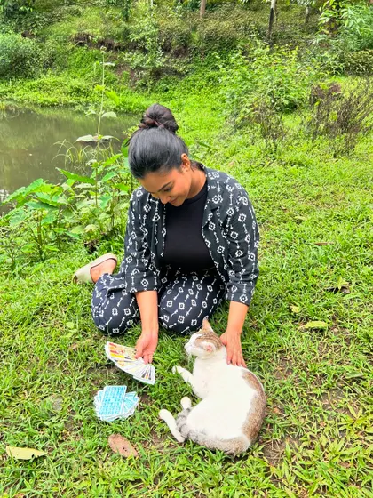 A simple but powerful reminder. The love that heals you is your own. Here I am sharing a quiet moment with a cat, a creature that embodies self-possession and gentle affection.