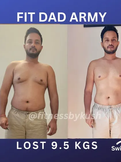 Mayur, an architect with a hectic schedule, lost 9.5 kgs and 6 inches from his waist. His transformation was built on staple home-cooked meals like poha with eggs and roti with paneer sabji, plus a structured workout plan. His feedback shows his renewed confidence.