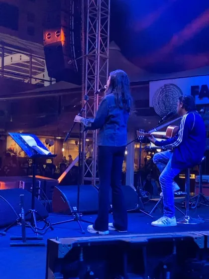 Another angle from the Armaan Malik opening act. You can see my guitarist Rudra in his element. Performing together on this stage was surreal.