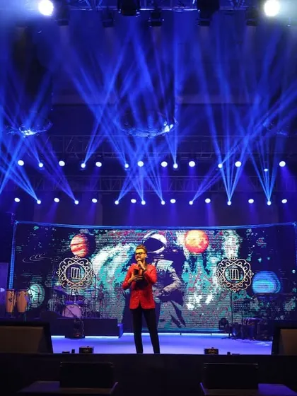 The stage is set for a stellar performance by singer Shaan. We manage all technical aspects of production, including sound, lighting, and LED screens, for a flawless show.