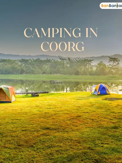 Another beautiful shot of a campsite in Coorg. We find the most picturesque spots for you to unwind and connect with nature.