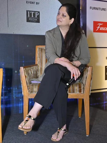 Dakshayini Seth during her panel discussion at the Smart Office India Summit. Her contribution focused on embedding circularity right from the initial design stage of a project.