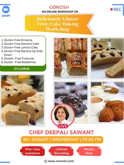 This Deliciously Gluten-Free Cake Baking Workshop covers a range of treats, from brownies and almond cake to financiers and madeleines, all without gluten.
