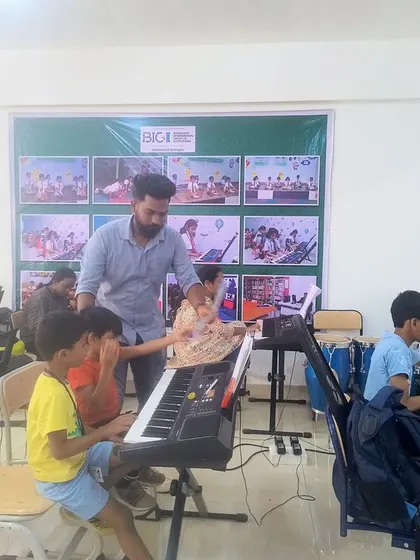 Students practice their keyboard skills with individual attention from our experienced music teacher.