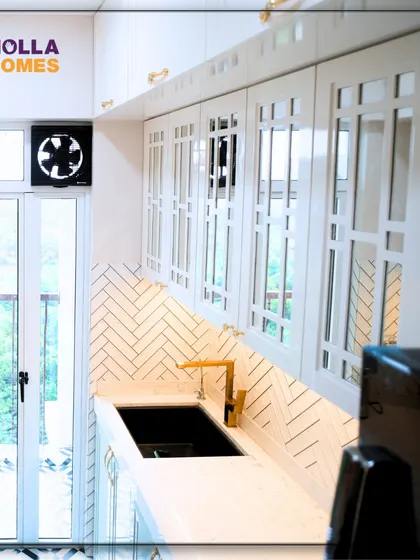 The large window in this kitchen lets in plenty of natural light, which is a key feature of the modern Victorian style we were aiming for.