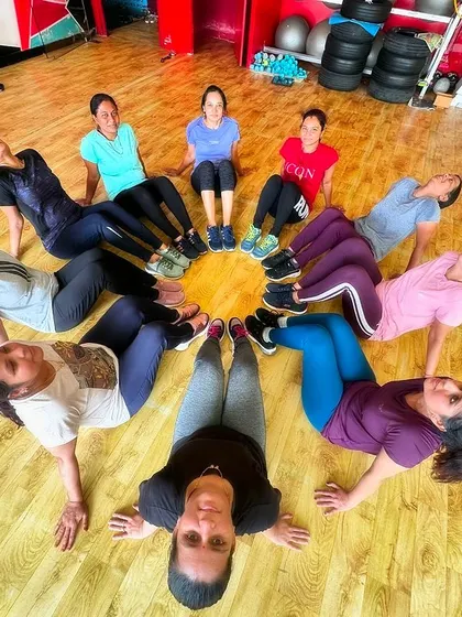 A creative and fun group pose from our adult batch, showing our strong bond and teamwork.