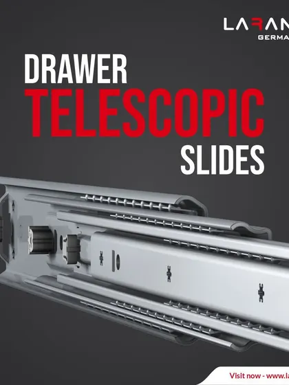 A close-up of the German precision engineered into my drawer telescopic slides. The mechanism is designed for a lifetime of effortless access.