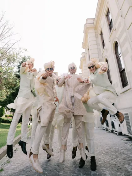 It's not a wedding without the groom's crew bringing the energy. This unscripted moment of pure fun with the groomsmen in Turkey shows the joy and camaraderie that make a wedding celebration complete.