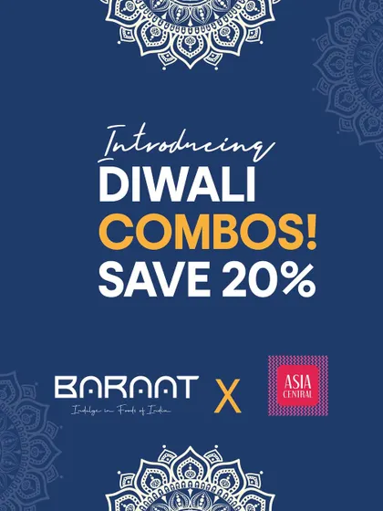 For Diwali, I introduce special combos with our partner Asia Central, so you can celebrate with a delightful discount.