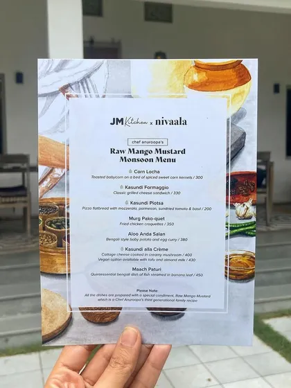 The special Raw Mango Mustard Monsoon Menu we created with Chef Anuroopa, showcasing the versatility of our kasundi.