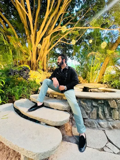 Relaxing before a sangeet night at Miraya Greens. I always arrive early to soak in the atmosphere and prepare for the night ahead.