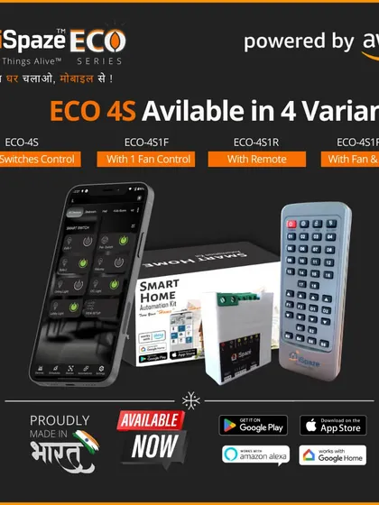 The ECO 4S model in my affordable ECO series provides smart control for up to 4 switches, with variants available for fan control and remote functionality.