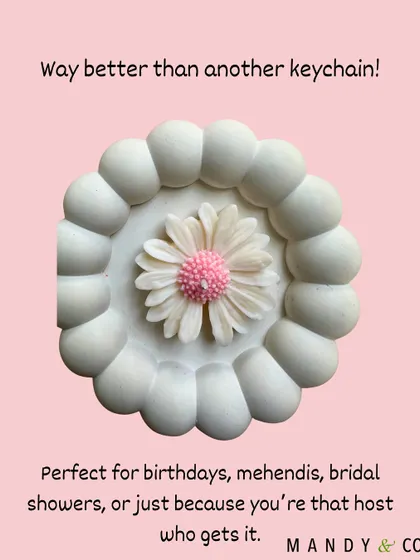 Way better than another keychain. My daisy candles are perfect for birthdays, mehendis, bridal showers, or just because you're a host who gets it.