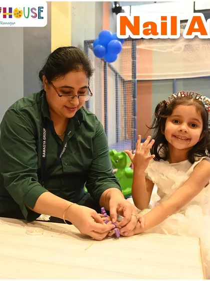 A moment of focus and fun during a nail art session. I provide a gentle and kid-friendly experience that makes them feel pampered and special.