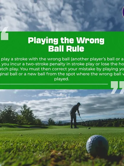 An Image of a Golfer on the Green with a Rule Tip: Know the 'Playing the Wrong Ball' rule. If you play another player's ball, you incur a two-stroke penalty in stroke play or lose the hole in match play. Always double-check your ball.