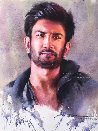 A watercolour portrait of the late actor Sushant Singh Rajput. A tribute to a bright and talented artist who left us too soon.