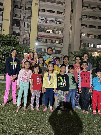 A great result from a competition in Delhi. My students brought home gold and silver medals. Here we are, a happy group celebrating their achievement.