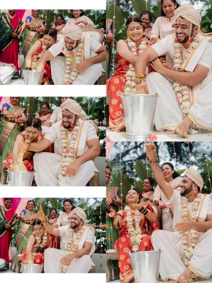 I have had the honor of hosting many beautiful South Indian weddings. The lush greenery and traditional decor elements, like floral arrangements and brass lamps, create an authentic and sacred atmosphere for the ceremony.