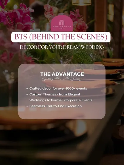 Our decor partner, Behind The Scenes (BTS), has crafted decor for over 1000 events. They specialize in custom themes and ensure seamless execution.
