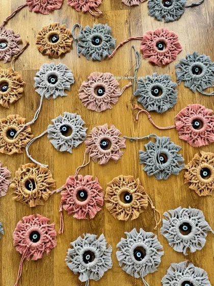 The variety of colors in this custom order of evil eye hangings is just beautiful.