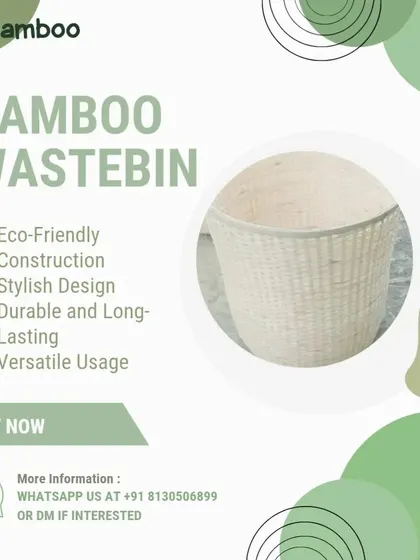 Even everyday items can be sustainable and stylish. Our bamboo wastebin is a durable, lightweight, and eco-friendly alternative to plastic, perfect for offices, hotel rooms, or homes.