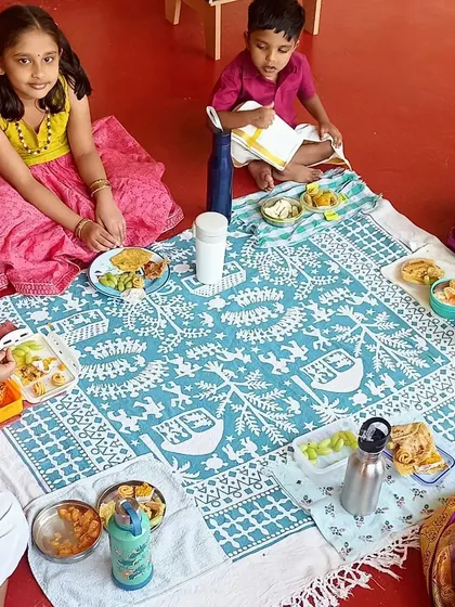 A picnic-style festive meal for Ugadi.