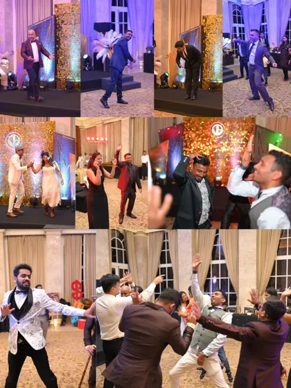 A collage of guests and performers enjoying the stage. The dance floor was alive with energy, with everyone embracing the glamorous and high-spirited theme of the night.