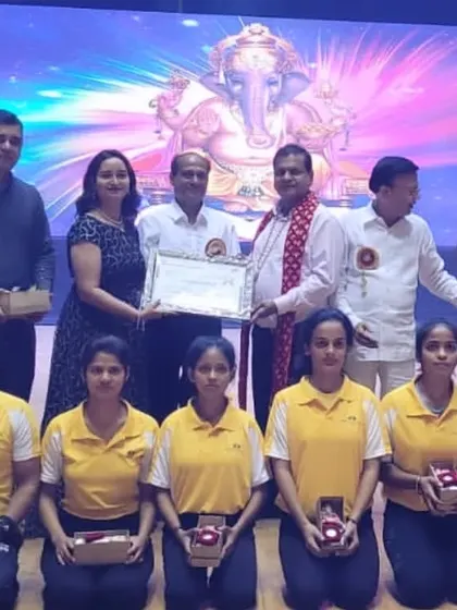 Our team receiving appreciation for their hard work on the teacher training project. The success of Anubhuti Yog is a team effort.